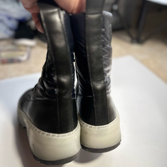 Aquatalia Aisa Recycled Nylon Leather Glossy Chunky Platform Eco Boots NWOT 9.5 - Picture 5 of 16